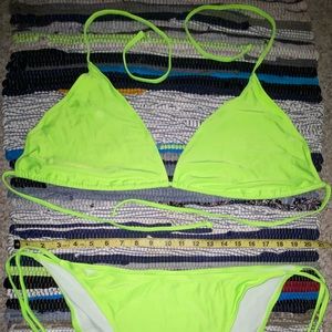 Plus Halter Triangle Tie Side Bikini Swimsuit